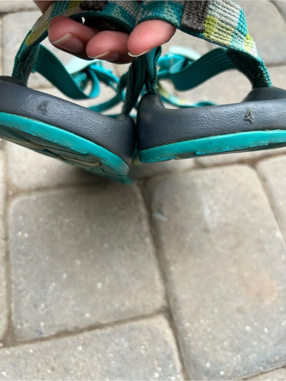 Chaco Kids ZX/1 EcoTread Sandals in a teal - Size: 4 youth